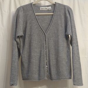 Cristina Gray V-neck Sweater Top